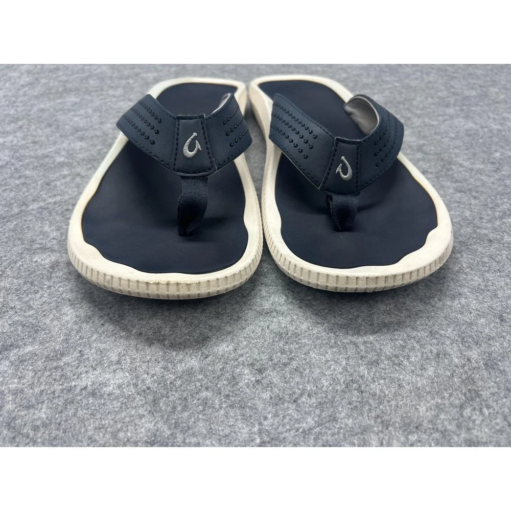 OluKai Ulele Sandals Mens Size 12 Blue Thong Flip Flop Comfort Synthetic Beach